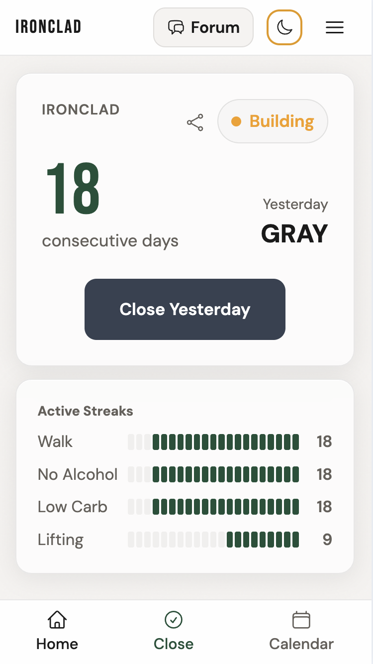 IronClad App - Light Mode